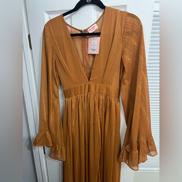 Showpo Long Sleeve Rust Dress - Picture 2 of 5